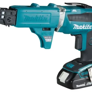 Kracherpreis Makita DFS452AJX2 Akku-Schnellbauschrauber 18V / 2,0 Ah, 2 Akku + Ladegerät im MAKPAC inkl. 199146-8 Magazinschrauben Vorsatz