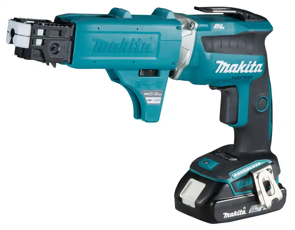 Kracherpreis Makita DFS452AJX2 Akku-Schnellbauschrauber 18V / 2,0 Ah, 2 Akku + Ladegerät im MAKPAC inkl. 199146-8 Magazinschrauben Vorsatz
