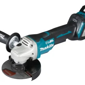 Abverkauf Makita DGA517RTJ Akku-Winkelschleifer 18V / 5,0 Ah mit Paddleschalter, 2 Akkus + Ladegerät im MAKPAC