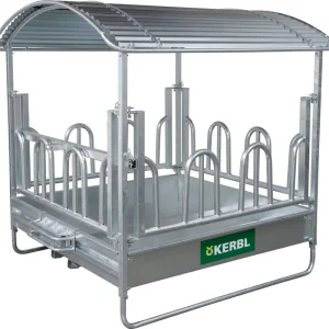 Kerbl Viereckraufe mit Palisaden- freßgitter 2 x 2m Sale
