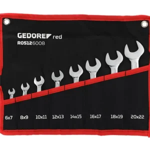 Begrenztes Angebot GEDORE red Doppelmaulschlüssel-Satz in Rolltasche 8-teilig