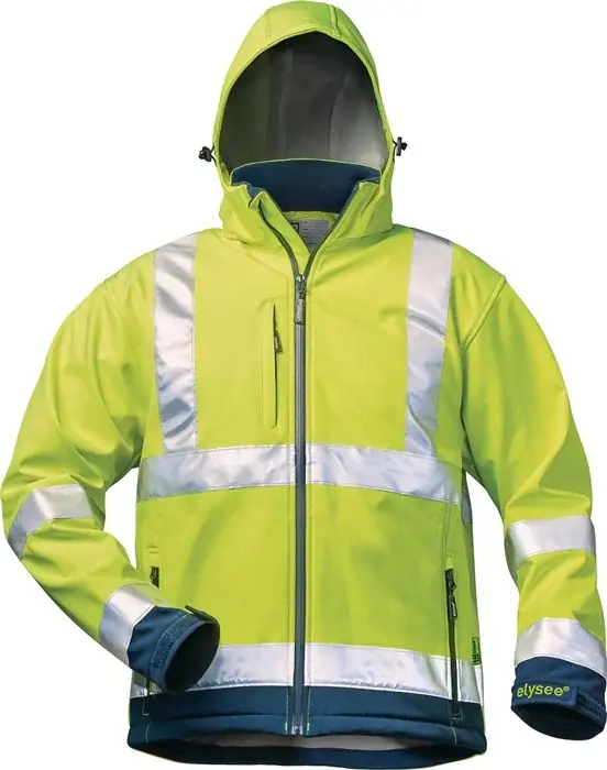 Warnschutz-Softshelljacke LIAM Gr.M fluoresz.gelb/marine ELYSEE Billig