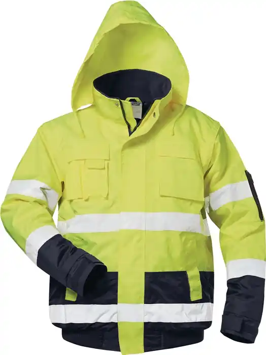 Warnschutz-Pilotjacke HASSO Gr.L fluoresz.gelb/marine SAFESTYLE Super-Preis
