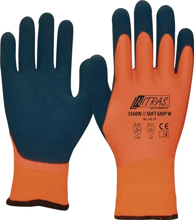 Kälteschutzhandschuh SOFT GRIP W Gr.8 orange/dunkelblau EN 388,EN 511 PSA II VE: 12 Paare Ausverkauf