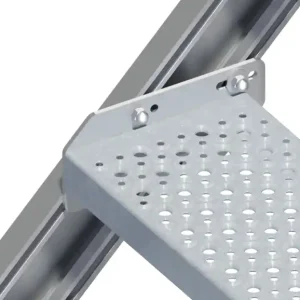 Markenprodukt Alternativstufe aus Stahl-Lochblech für Stufenbreite 0,80 m (1 Stufe pro Stück)