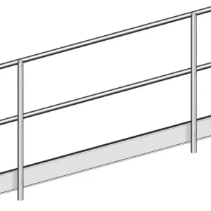 Layher Doppelgeländer mit Bordbrett 2,00 x 1,10 Meter aus Aluminium Zertifiziert