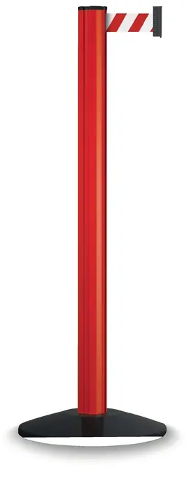 Solange Der Vorrat Reicht Gurtpfosten einfach D83xH1000mm Pfosten rot Gurt rot/weiß VIA GUIDE