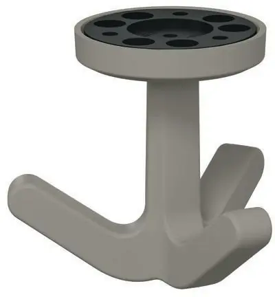Dreifachhaken Ser.477 matt,elastisch 95 felsgrau H.69mm D.51mm HEWI Echt