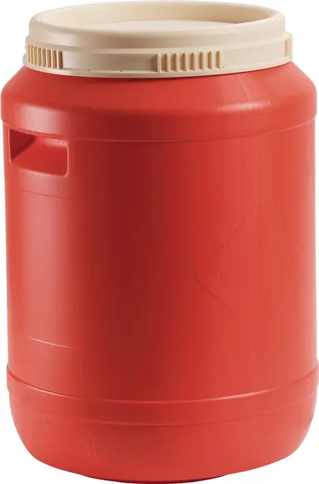 Online Kaufen Batteriefass 60l HD-PE reinorange (Deckel hellelfenbein) m.Griffmulden WEMAS
