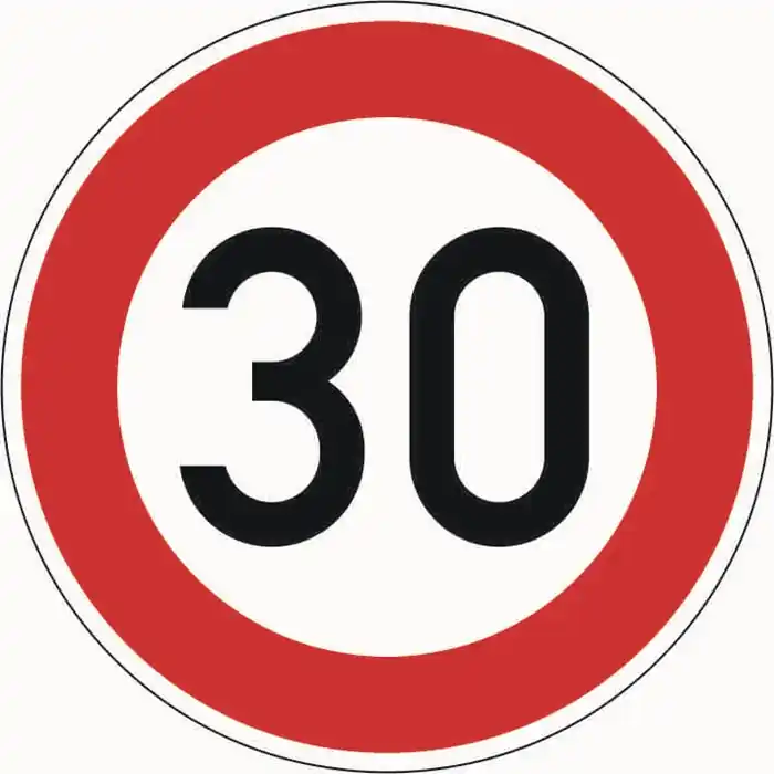 Verkehrszeichen VZ 274-30 Höchstgeschwindigkeit 30 km/h D.600 mmx2mm Ronde RA2 Billig