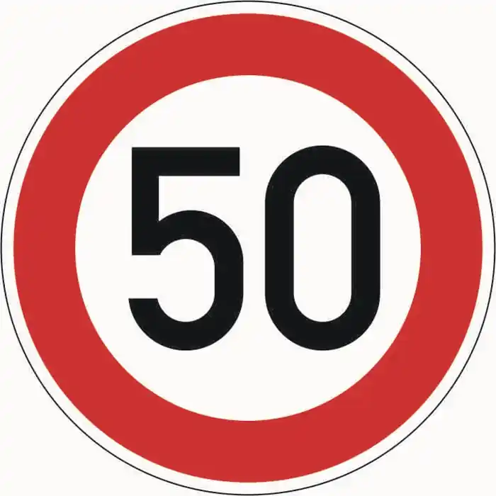 Sofort Bestellen Verkehrszeichen VZ 274-50 Höchstgeschwindigkeit 50 km/h D.600 mmx2mm Ronde RA2