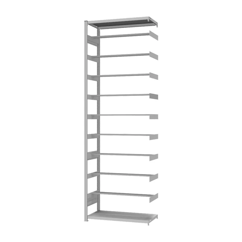 Online Kaufen hofe Anbau-Pendelheftregal für Einseitige Nutzung - Stecksystem ORION PLUS - 1000x300mm 3000mm RAL7035
