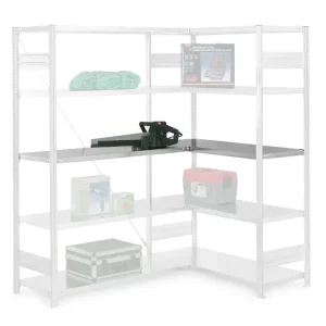 hofe Zusatz-Fachebene zum Eckregal (=2 Fachböden mit Montagematerial) - RAL7035 Lichtgrau - 1000x400mm Abverkauf