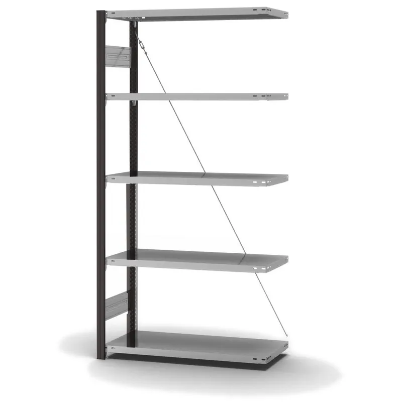 Angebot hofe Anbau-Fachbodenregal für Einseitige Nutzung - Stecksystem ORION PLUS - Fachlast 145 kg - H2000 B1000 T400 mm - Profile RAL7016 anthrazitgrau - Böden verzinkt