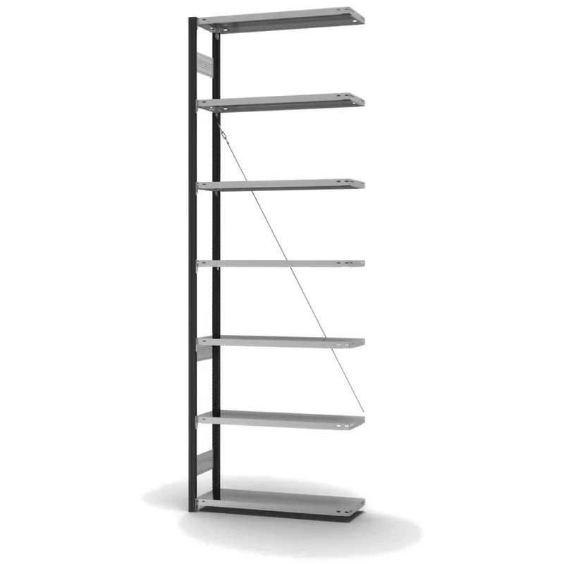 Knallerangebot hofe Anbau-Fachbodenregal für Einseitige Nutzung - Stecksystem ORION PLUS - Fachlast 150 kg - H3000 B1000 T300 mm - Profile RAL7016 anthrazitgrau - Böden verzinkt