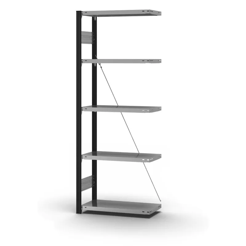 hofe Anbau-Fachbodenregal für Einseitige Nutzung - Stecksystem ORION PLUS - Fachlast 150 kg - H2000 B750 T300 mm - Profile RAL7016 anthrazitgrau - Böden verzinkt Sale