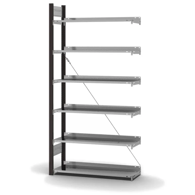 Markenware hofe Akten-Anbauregal für Einseitige Nutzung - Stecksystem ORION PLUS - 1000x300mm 2000mm Profil anthrazitgrau RAL7016 + Boden verzinkt