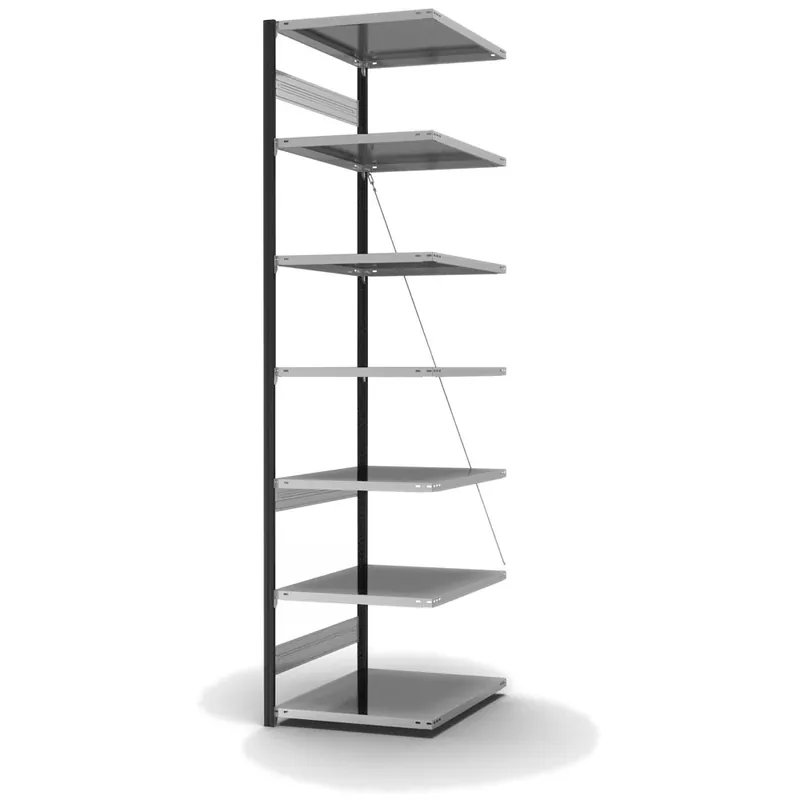 hofe Anbau-Fachbodenregal für Einseitige Nutzung - Stecksystem ORION PLUS - Fachlast 130 kg - H3000 B750 T800 mm - Profile RAL7016 anthrazitgrau - Böden verzinkt Bestseller