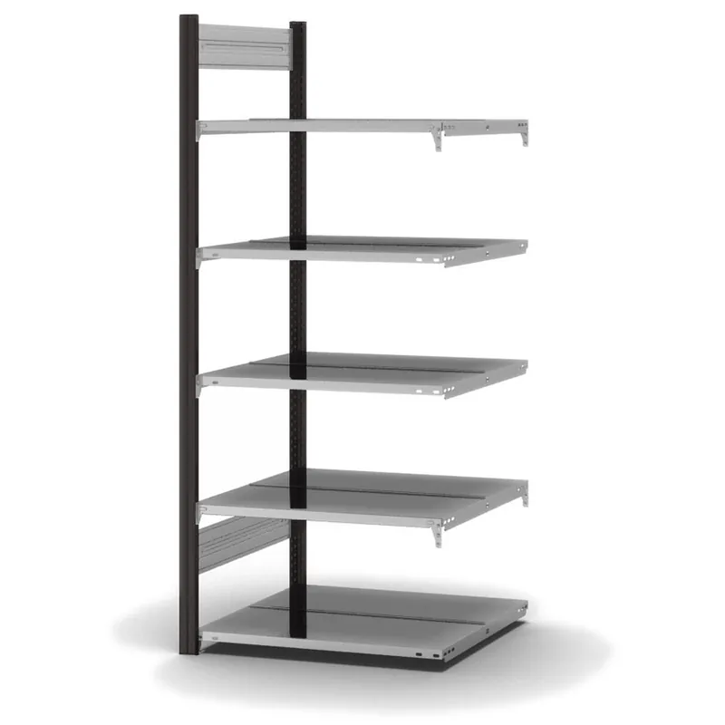 Jetzt Bestellen hofe Akten-Anbauregal für Zweiseitige Nutzung - Stecksystem ORION PLUS - 750x600mm 1750mm Profil anthrazitgrau RAL7016 + Boden verzinkt
