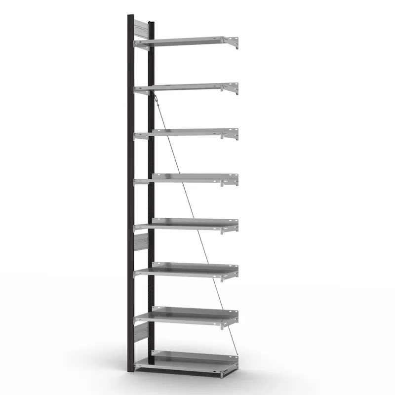 Schneller Versand hofe Akten-Anbauregal für Einseitige Nutzung - Stecksystem ORION PLUS - 750x300mm 2700mm Profil anthrazitgrau RAL7016 + Boden verzinkt