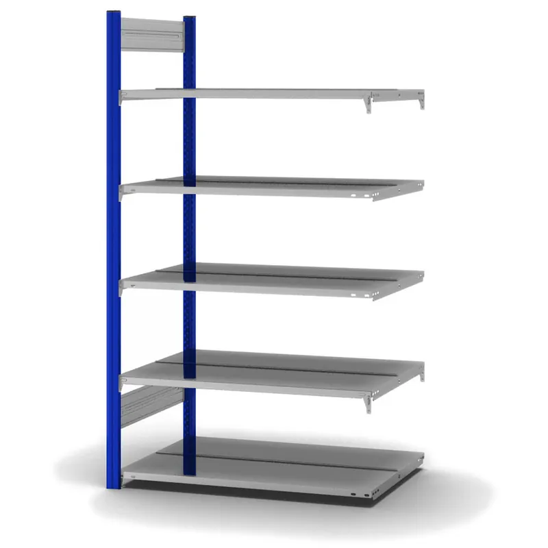 Rabatt hofe Akten-Anbauregal für Zweiseitige Nutzung - Stecksystem ORION PLUS - 1000x600mm 1750mm Profil enzianblau RAL5010 + Boden verzinkt