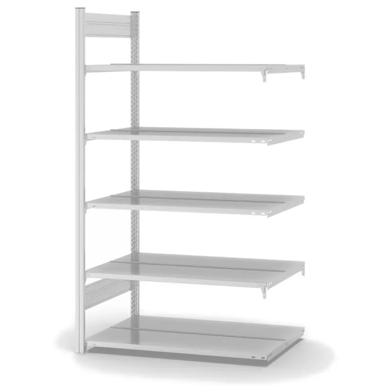hofe Akten-Anbauregal für Zweiseitige Nutzung - Stecksystem ORION PLUS - 1000x600mm 1750mm Profil+Boden lichtgrau RAL7035 Zertifiziert
