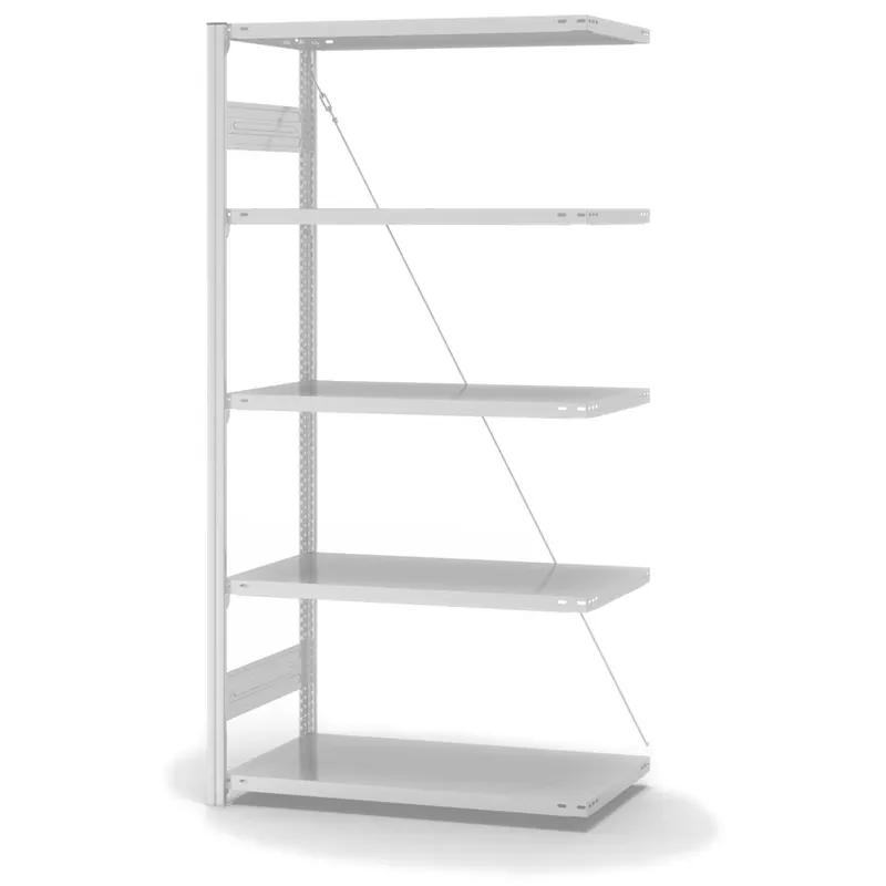Begrenztes Angebot hofe Anbau-Fachbodenregal für Einseitige Nutzung - Stecksystem ORION PLUS - Fachlast 230 kg - H2000 B1000 T500 mm - RAL7035 Lichtgrau