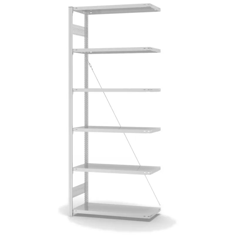 Solange Der Vorrat Reicht hofe Anbau-Fachbodenregal für Einseitige Nutzung - Stecksystem ORION PLUS - Fachlast 145 kg - H2500 B1000 T400 mm - RAL7035 Lichtgrau