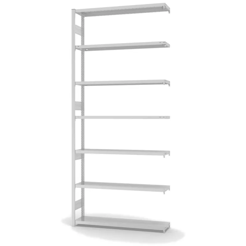 hofe Anbau-Fachbodenregal für Beidseitige Nutzung - Stecksystem ORION PLUS - Fachlast 300 kg - H3000 B1300 T300 mm - RAL7035 Lichtgrau Jetzt Bestellen