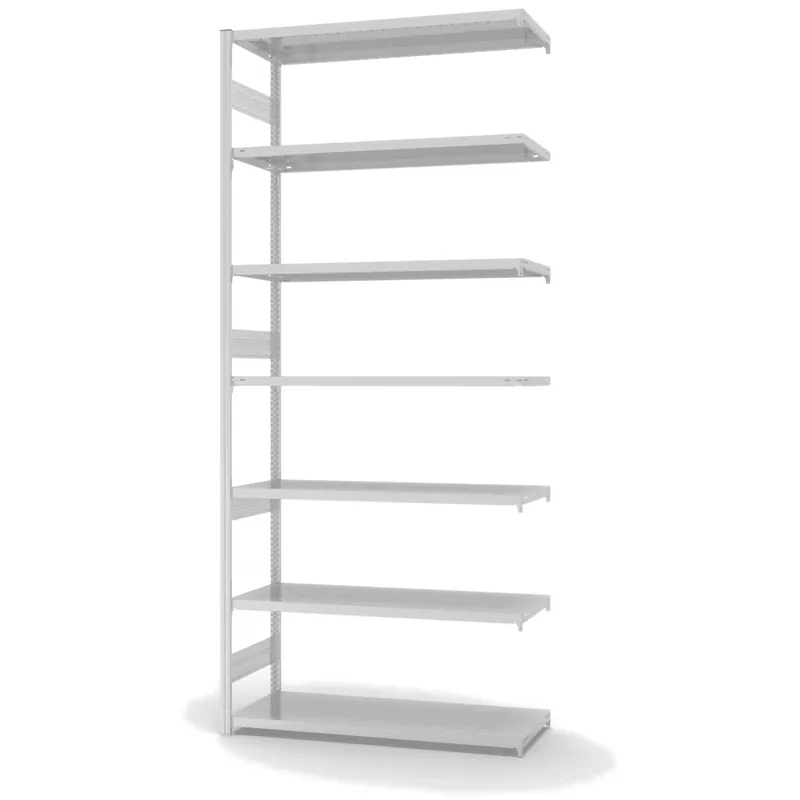 Sichere Zahlung hofe Anbau-Fachbodenregal für Beidseitige Nutzung - Stecksystem ORION PLUS - Fachlast 330 kg - H3000 B1300 T500 mm - RAL7035 Lichtgrau