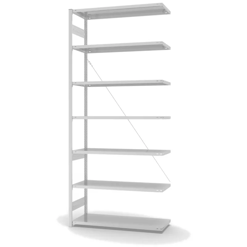 hofe Anbau-Fachbodenregal für Einseitige Nutzung - Stecksystem ORION PLUS - Fachlast 230 kg - H3000 B1300 T500 mm - RAL7035 Lichtgrau Nur Für Kurze Zeit