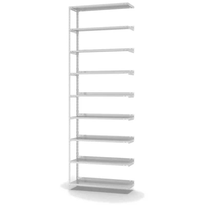 hofe Akten-Anbauregal für Einseitige Nutzung - Schraubsystem WR - 1000 x 300 mm2900 mm Winkelpfosten und Böden RAL7035 lichtgrau Bestpreis