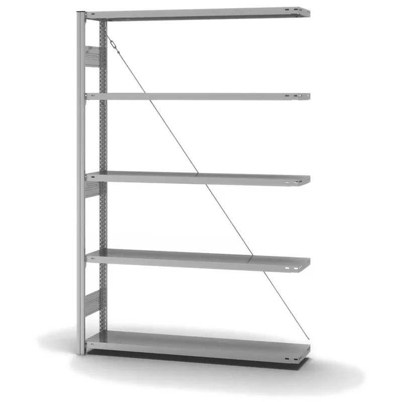 hofe Anbau-Fachbodenregal für Einseitige Nutzung - Stecksystem ORION PLUS - Fachlast 300 kg - H2000 B1300 T300 mm - Verzinkt Sichere Zahlung