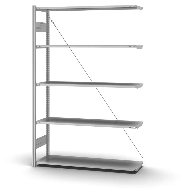 hofe Profi-Anbaulagerregal für Einseitige Nutzung - Stecksystem ORION PLUS - H2000 B1300 T400 mm - Verzinkt Preisreduziert