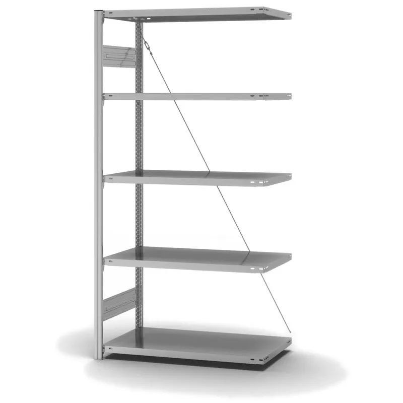 Online Kaufen hofe Anbau-Fachbodenregal für Einseitige Nutzung - Stecksystem ORION PLUS - Fachlast 230 kg - H2000 B1000 T500 mm - Verzinkt