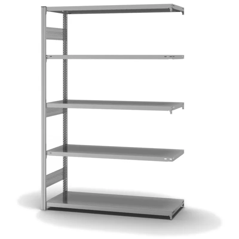 hofe Anbau-Fachbodenregal für Beidseitige Nutzung - Stecksystem ORION PLUS - Fachlast 330 kg - H2000 B1300 T500 mm - Verzinkt Sofort Bestellen