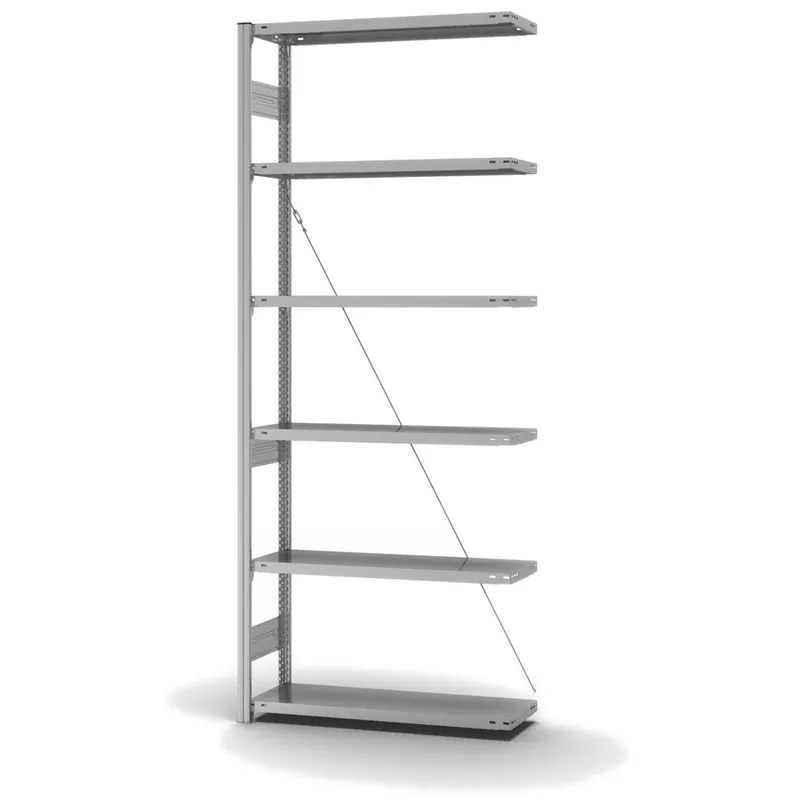 Direktkauf hofe Anbau-Fachbodenregal für Einseitige Nutzung - Stecksystem ORION PLUS - Fachlast 220 kg - H2500 B1000 T300 mm - Verzinkt