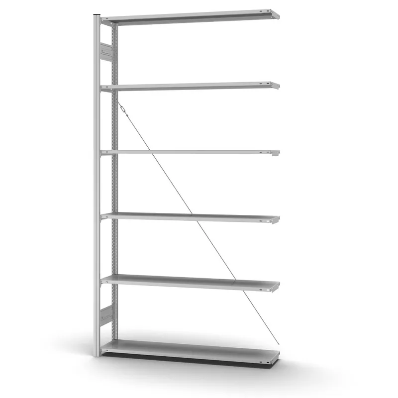 hofe Profi-Anbaulagerregal für Einseitige Nutzung - Stecksystem ORION PLUS - H2500 B1300 T300 mm - Verzinkt Neu Im Sortiment