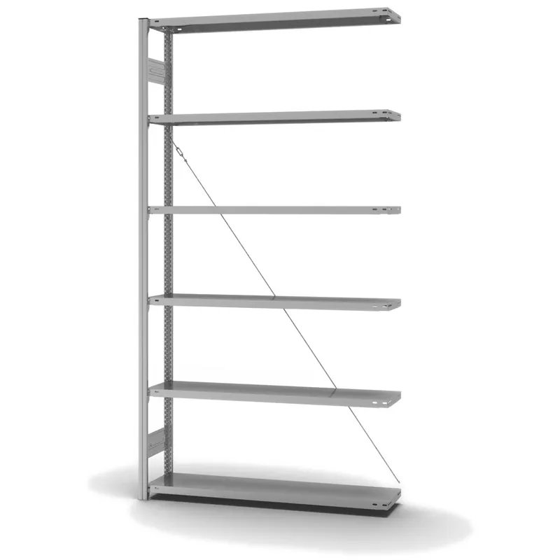 hofe Anbau-Fachbodenregal für Einseitige Nutzung - Stecksystem ORION PLUS - Fachlast 175 kg - H2500 B1300 T300 mm - Verzinkt Top-Preis