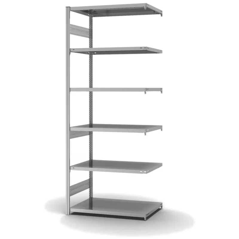 hofe Anbau-Fachbodenregal für Beidseitige Nutzung - Stecksystem ORION PLUS - Fachlast 330 kg - H2500 B1000 T600 mm - Verzinkt Begrenztes Angebot