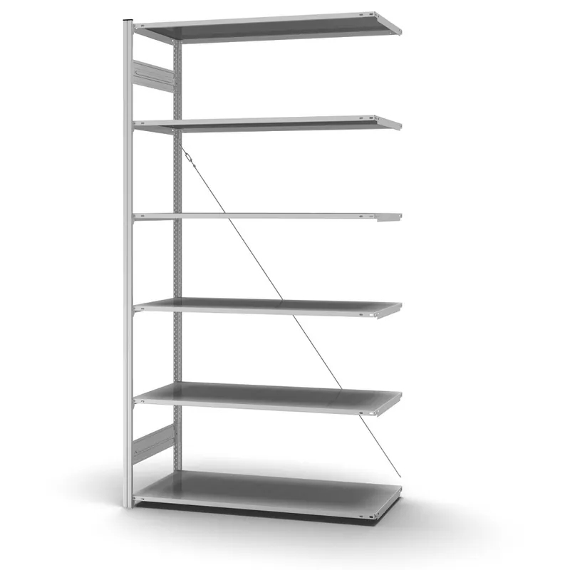 hofe Profi-Anbaulagerregal für Einseitige Nutzung - Stecksystem ORION PLUS - H2500 B1300 T600 mm - Verzinkt Beliebt