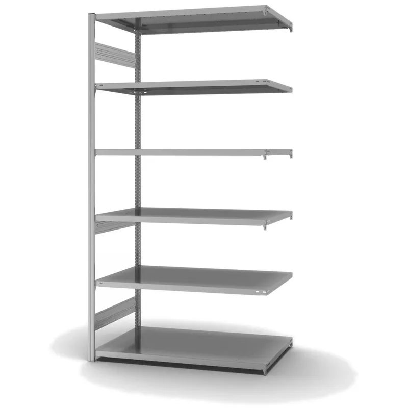Wochenendangebot hofe Anbau-Fachbodenregal für Beidseitige Nutzung - Stecksystem ORION PLUS - Fachlast 330 kg - H2500 B1300 T800 mm - Verzinkt