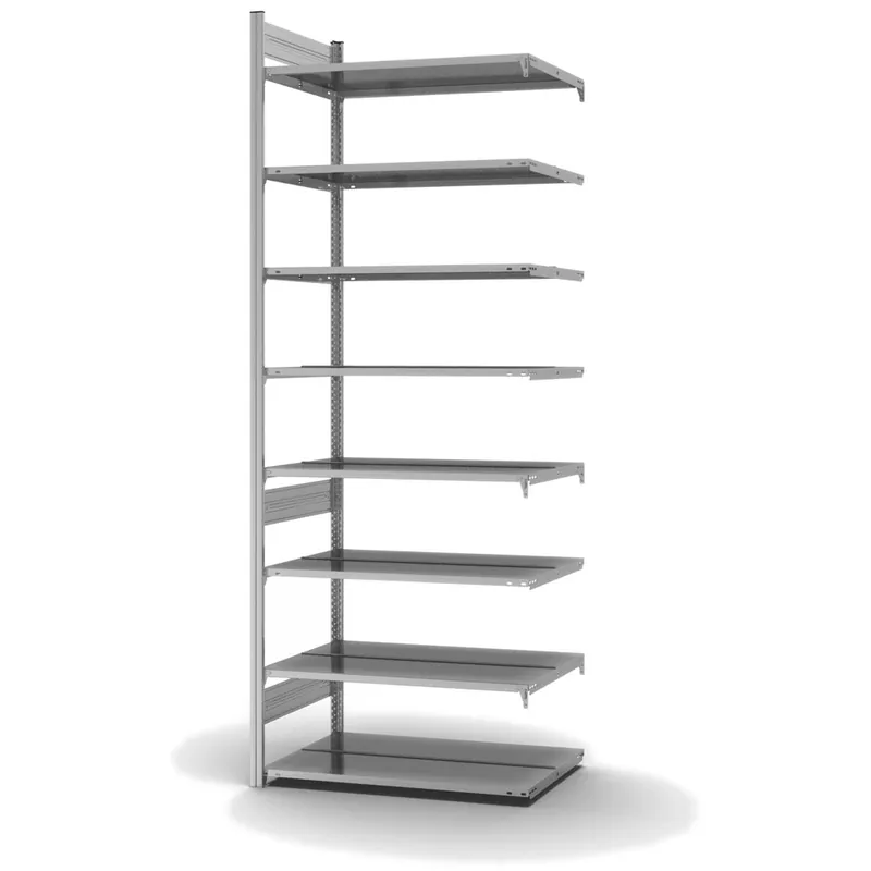 hofe Akten-Anbauregal für Zweiseitige Nutzung - Stecksystem ORION PLUS - 1000x600mm 2700mm Profil+Boden verzinkt Schnäppchen