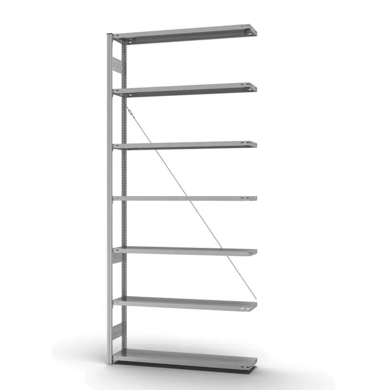 Ausverkauf hofe Anbau-Fachbodenregal für Einseitige Nutzung - Stecksystem ORION PLUS - Fachlast 200 kg - H3000 B1300 T300 mm - Verzinkt