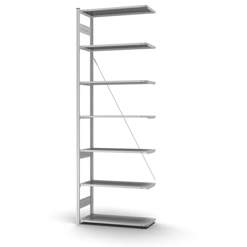 hofe Profi-Anbaulagerregal für Einseitige Nutzung - Stecksystem ORION PLUS - H3000 B1000 T400 mm - Verzinkt Expressversand