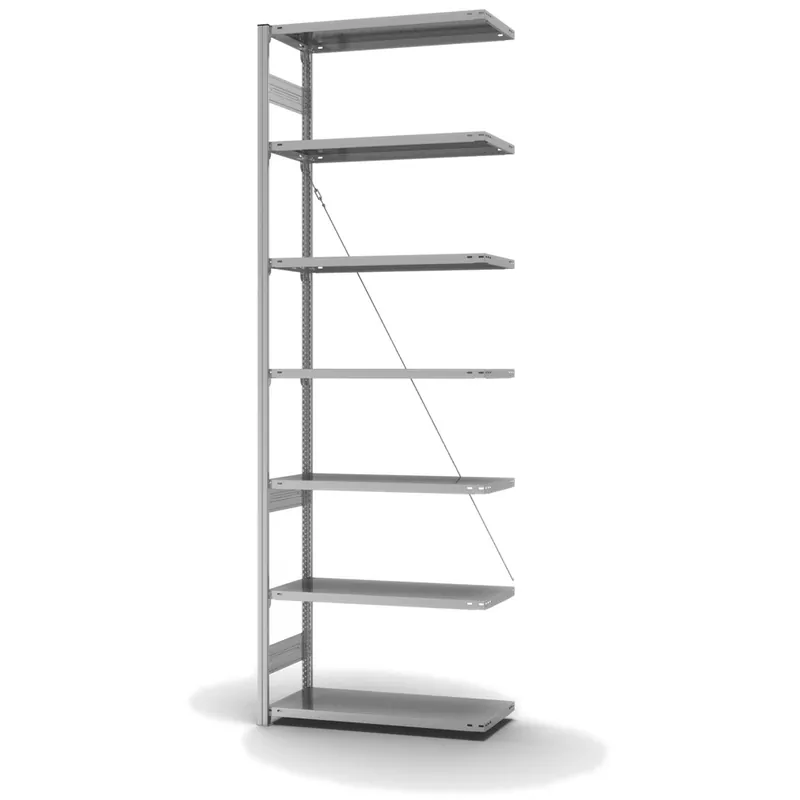 hofe Anbau-Fachbodenregal für Einseitige Nutzung - Stecksystem ORION PLUS - Fachlast 225 kg - H3000 B1000 T400 mm - Verzinkt Zertifiziert