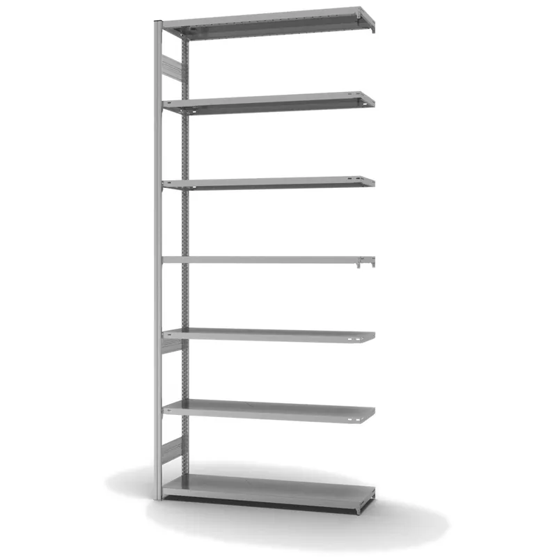 hofe Anbau-Fachbodenregal für Beidseitige Nutzung - Stecksystem ORION PLUS - Fachlast 180 kg - H3000 B1300 T400 mm - Verzinkt Direktkauf