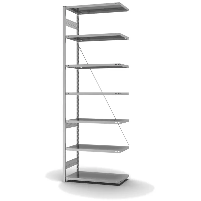 hofe Anbau-Fachbodenregal für Einseitige Nutzung - Stecksystem ORION PLUS - Fachlast 140 kg - H3000 B1000 T500 mm - Verzinkt Wochenendangebot