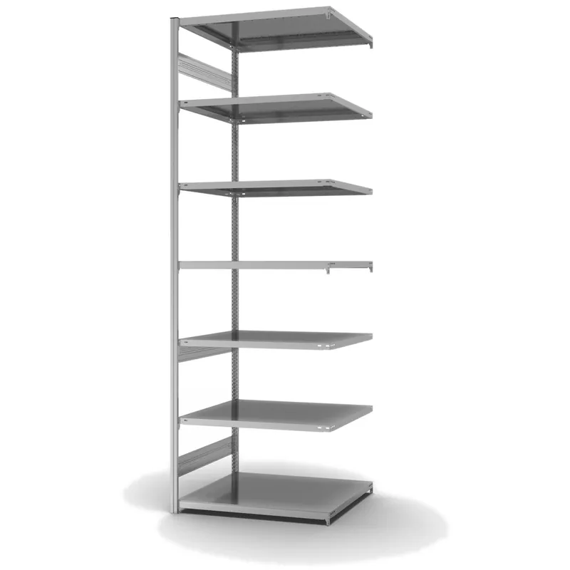 Bestseller hofe Anbau-Fachbodenregal für Beidseitige Nutzung - Stecksystem ORION PLUS - Fachlast 130 kg - H3000 B1000 T800 mm - Verzinkt