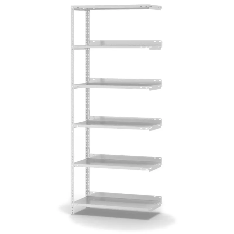 Nur Heute hofe Akten-Anbauregal für Einseitige Nutzung - Schraubsystem WR - 750 x 300 mm1850 mm Winkelpfosten und Böden RAL7035 lichtgrau